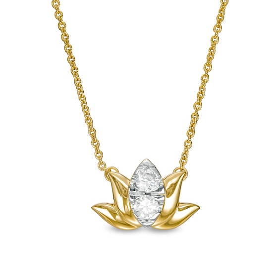By Women for Women 0.15 CT. T.w. Multi-Diamond Lotus Flower Necklace