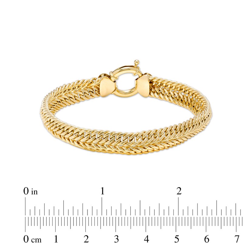 Main Image 4 of 9.0mm Double Row Curb Chain Bracelet in 10K Gold – 7.5"