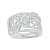 0.75 CT. T.W. Multi-Diamond Raised Bubbles Ring in 10K White Gold