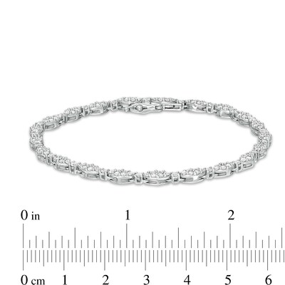 2.00 CT. T.W. Marquise Multi-Diamond Line Bracelet in 10K White Gold - 7.25"