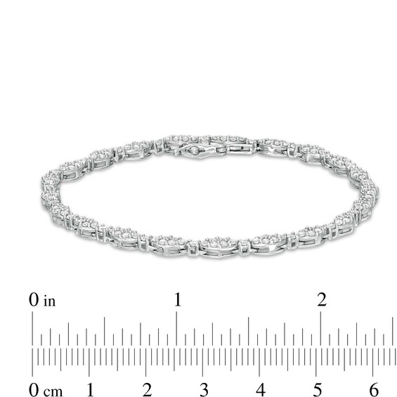 2.00 CT. T.W. Marquise Multi-Diamond Line Bracelet in 10K White Gold - 7.25"