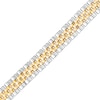 Thumbnail Image 1 of Men's 9.0mm Panther Link Chain Bracelet in 10K Two-Tone Gold – 8.5"