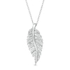 Thumbnail Image 1 of 0.10 CT. T.W. Diamond Single Feather Pendant in Sterling Silver