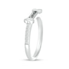 Thumbnail Image 3 of White Lab-Created Sapphire Sideways Engravable Dog Bone Ring in Sterling Silver (1 Line)