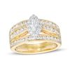 Thumbnail Image 0 of 1.50 CT. T.W. Marquise Diamond Frame Multi-Row Engagement Ring in 14K Gold (I/I2)