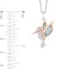 Thumbnail Image 3 of Enchanted Disney Pocahontas Amazonite and 0.04 CT. T.W. Diamond Hummingbird Pendant in Sterling Silver and 10K Rose Gold