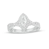 Thumbnail Image 1 of 1.00 CT. T.W. Certified Canadian Marquise Diamond Frame Twist Shank Engagement Ring in 14K White Gold (I/SI2)