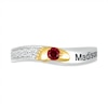Thumbnail Image 2 of Lab-Created Ruby and White Sapphire Wavy Ring in Sterling Silver and 10K Gold (1 Stone and 2 Lines)