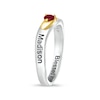 Thumbnail Image 4 of Lab-Created Ruby and White Sapphire Wavy Ring in Sterling Silver and 10K Gold (1 Stone and 2 Lines)
