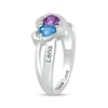 Thumbnail Image 3 of Couple's Simulated Gemstone and Lab-Created White Sapphire Heart Frame Ring in Sterling Silver (2 Stones and 3 Lines)