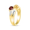 Thumbnail Image 3 of Simulated Gemstone and Lab-Created Sapphire Double Ring in Sterling Silver with 14K Gold Plate (2 Stones and 3 Lines)