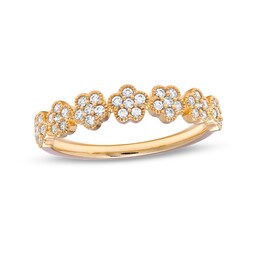 0.25 CT. T.W. Diamond Flower Stackable Anniversary Band in 10K Gold