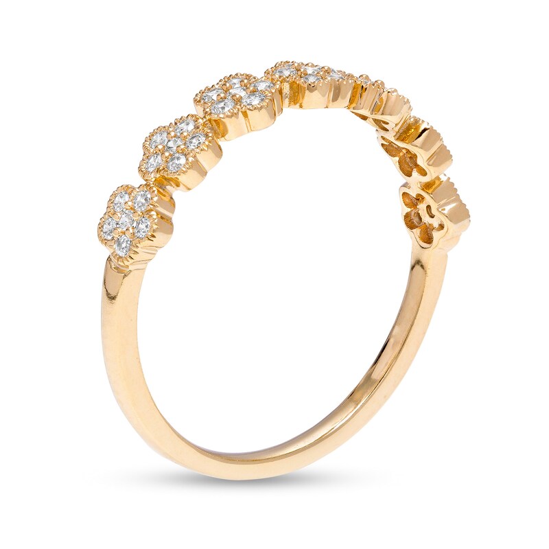 0.25 CT. T.W. Diamond Flower Stackable Anniversary Band in 10K Gold