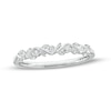 Thumbnail Image 0 of 0.04 CT. T.W. Diamond Five Stone Leaf Vine Stackable Anniversary Band in 10K White Gold