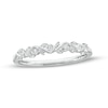 Thumbnail Image 1 of 0.04 CT. T.W. Diamond Five Stone Leaf Vine Stackable Anniversary Band in 10K White Gold