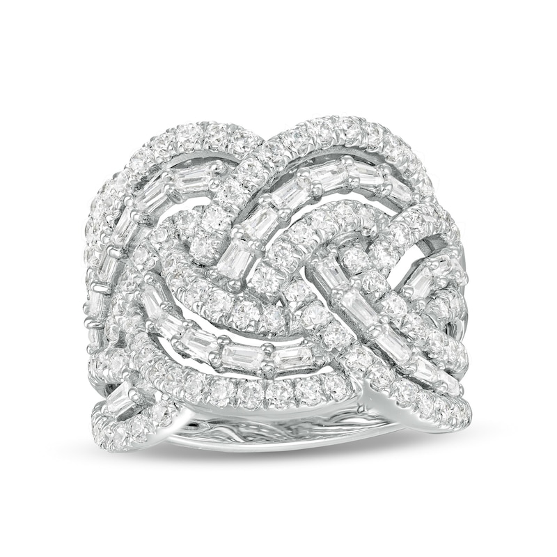 2.00 CT. T.W. Baguette Diamond Woven Ring in 10K White Gold