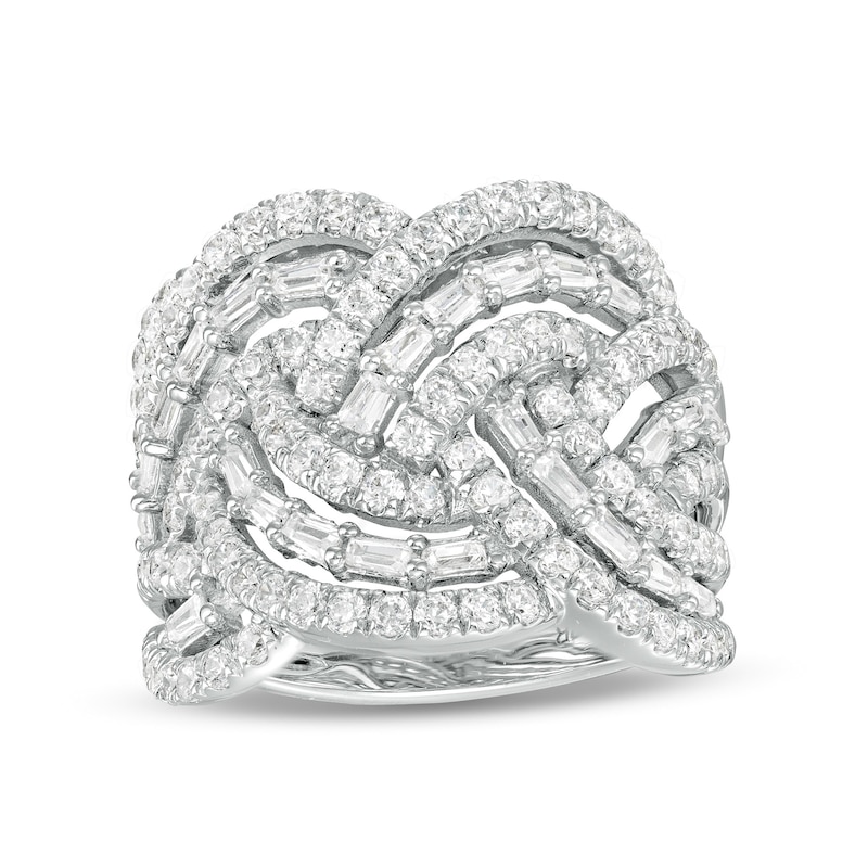 2.00 CT. T.W. Baguette Diamond Woven Ring in 10K White Gold|Peoples Jewellers