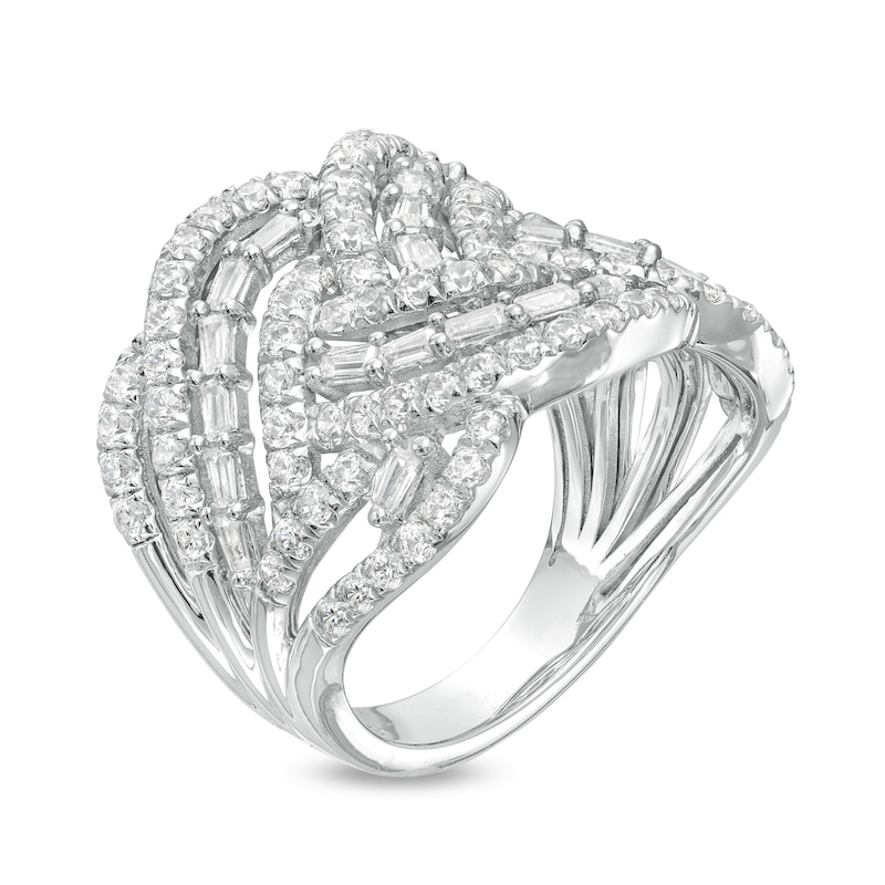 2.00 CT. T.W. Baguette Diamond Woven Ring in 10K White Gold