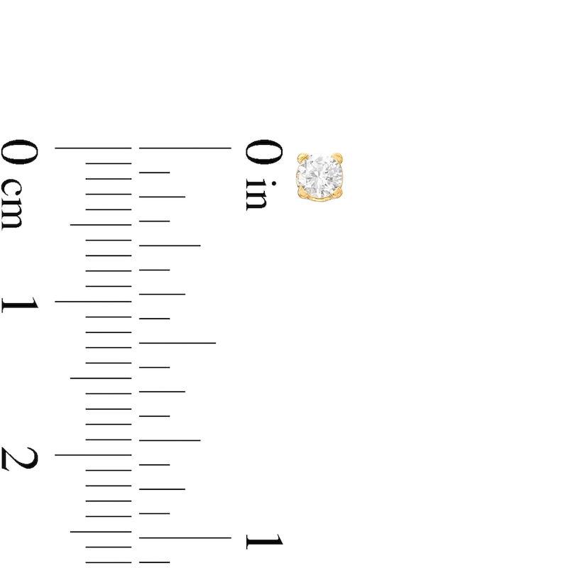 Main Image 3 of 0.20 CT. T.W. Diamond Solitaire Stud Earrings in 10K Gold (J/I3)