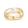 Thumbnail Image 0 of Vera Wang Love Collection Men's 0.085 CT. T.W. Baguette Diamond Five Stone Linear Wedding Band in 14K Gold (I/SI2)