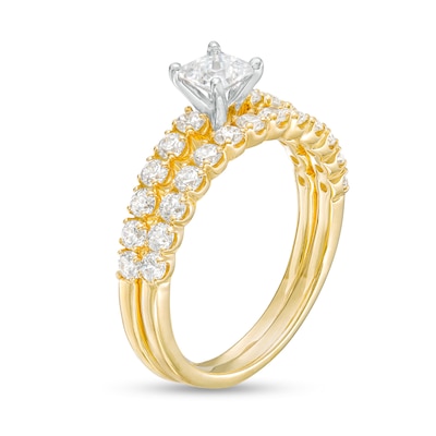 1.50 CT. T.W. Princess-Cut Diamond Bridal Set in 14K Gold (I/I2)