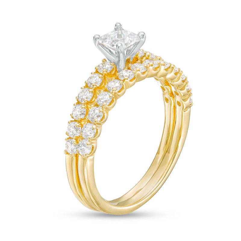 1.50 CT. T.W. Princess-Cut Diamond Bridal Set in 14K Gold (I/I2)