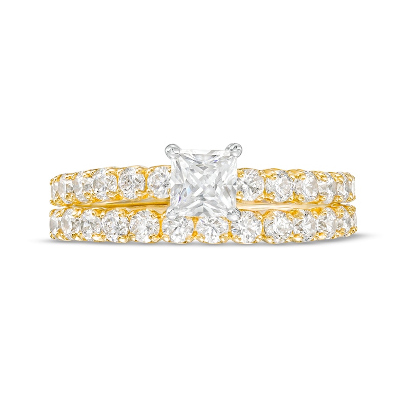 1.50 CT. T.W. Princess-Cut Diamond Bridal Set in 14K Gold (I/I2)