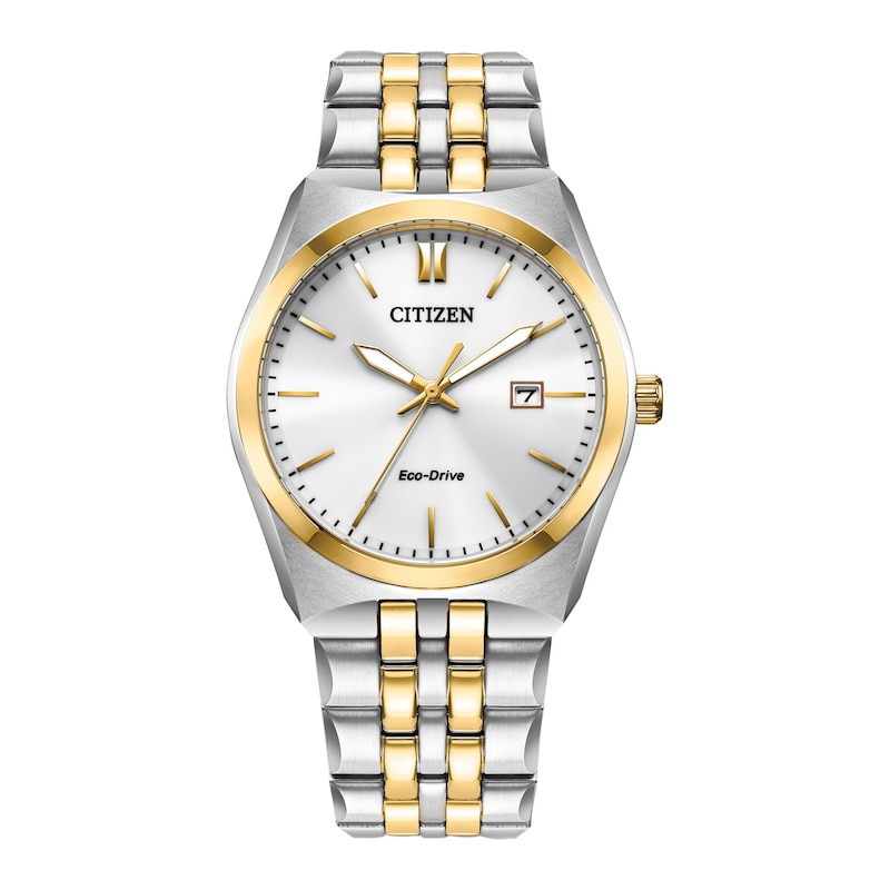 Men's Citizen Eco-Drive® Corso Two-Tone Watch with White Dial (Model: BM7334-58B)|Peoples Jewellers