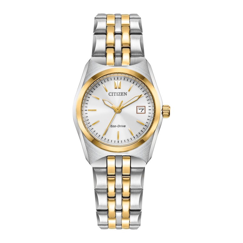 Ladies' Citizen Eco-Drive® Corso Two-Tone Watch with Silver-Tone Dial (Model: EW2299-50A)|Peoples Jewellers