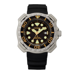 Men's Citizen Eco-Drive® Promaster Diver Super Titanium™ Strap Watch with Black Dial (Model: BN0220-16E)