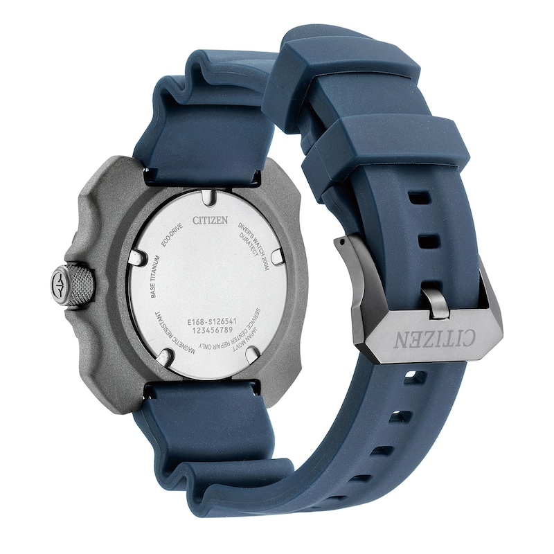 Main Image 3 of Men's Citizen Eco-Drive® Promaster Diver Gunmetal Grey Super Titanium™ Strap Watch with Blue Dial (Model: BN0227-09L)
