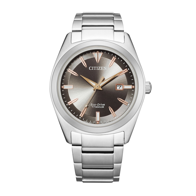 Men's Citizen Eco-Drive® Super Titanium™ Watch with Brown Dial (Model: AW1640-83H)|Peoples Jewellers