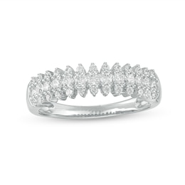 0.45 CT. T.W. Diamond Triple Row Anniversary Band in 10K White Gold