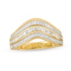 Thumbnail Image 0 of 0.45 CT. T.W. Baguette and Round Diamond Contour Triple Row Anniversary Band in 10K Gold