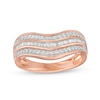 Thumbnail Image 0 of 0.45 CT. T.W. Baguette and Round Diamond Contour Triple Row Anniversary Band in 10K Rose Gold