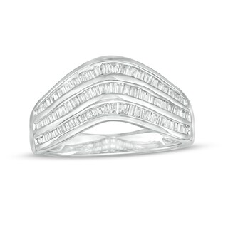 0.45 CT. T.W. Baguette Diamond Contour Triple Row Anniversary Band in 10K Gold