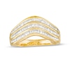Thumbnail Image 0 of 0.45 CT. T.W. Baguette Diamond Contour Triple Row Anniversary Band in 10K Gold