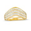 Thumbnail Image 0 of 0.45 CT. T.W. Baguette Diamond Contour Triple Row Anniversary Band in 10K Gold