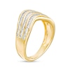 Thumbnail Image 2 of 0.45 CT. T.W. Baguette Diamond Contour Triple Row Anniversary Band in 10K Gold