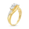 Thumbnail Image 3 of 0.25 CT. T.W. Diamond Past Present Future® Bypass Swirl Shank Engagement Ring in 10K Gold