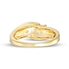 Thumbnail Image 5 of 0.25 CT. T.W. Diamond Past Present Future® Bypass Swirl Shank Engagement Ring in 10K Gold
