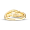 Thumbnail Image 4 of 0.25 CT. T.W. Diamond Past Present Future® Bypass Swirl Shank Engagement Ring in 10K Gold