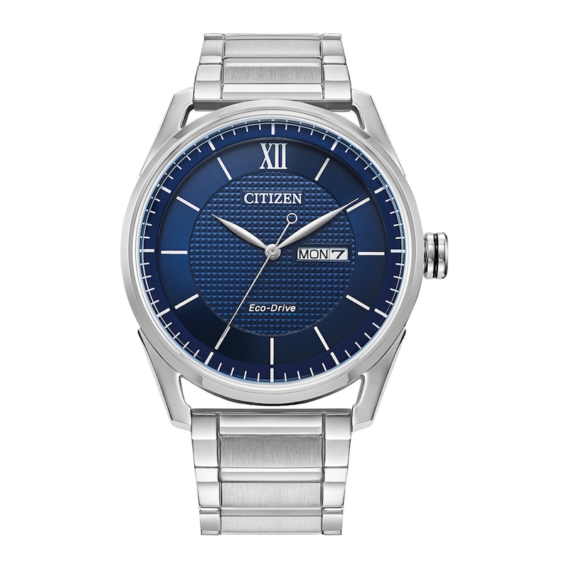 Men's Citizen Eco-Drive® Classic Watch with Blue Dial (Model: AW0081-54L)|Peoples Jewellers