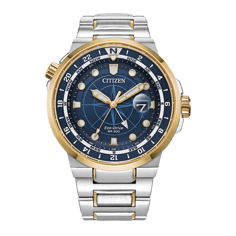 Main Image 1 of Men's Citizen Eco-Drive® Endeavor Two-Tone Watch with Blue Dial (Model: BJ7144-52L)