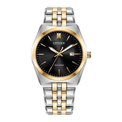 Men's Citizen Eco-Drive® Corso Two-Tone Watch with Black Dial (Model: BM7334-58E)