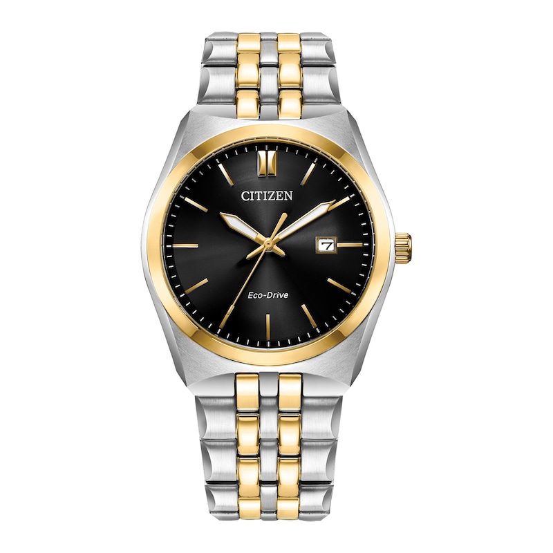 Men's Citizen Eco-Drive® Corso Two-Tone Watch with Black Dial (Model: BM7334-58E)|Peoples Jewellers