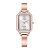Thumbnail Image 1 of Ladies' Citizen Eco-Drive® Silhouette Crystal Rose-Tone Bangle Watch with Rectangle Silver-Tone Dial (Model: EM0983-51A)