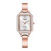 Thumbnail Image 0 of Ladies' Citizen Eco-Drive® Silhouette Crystal Rose-Tone Bangle Watch with Rectangle Silver-Tone Dial (Model: EM0983-51A)