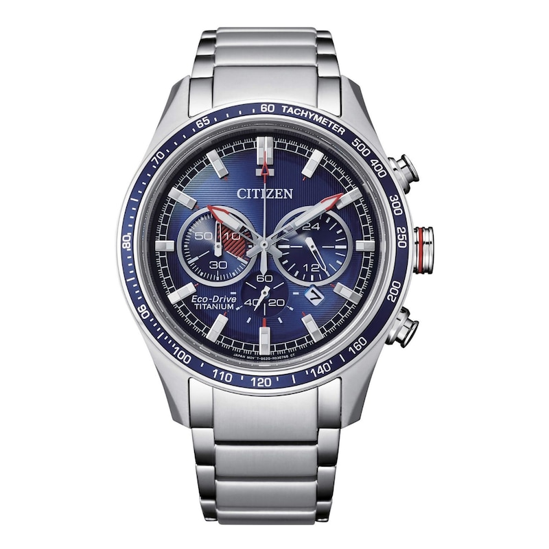 Men's Citizen Eco-Drive® Super Titanium™ Chronograph Watch with Blue Dial (Model: CA4490-85L)|Peoples Jewellers