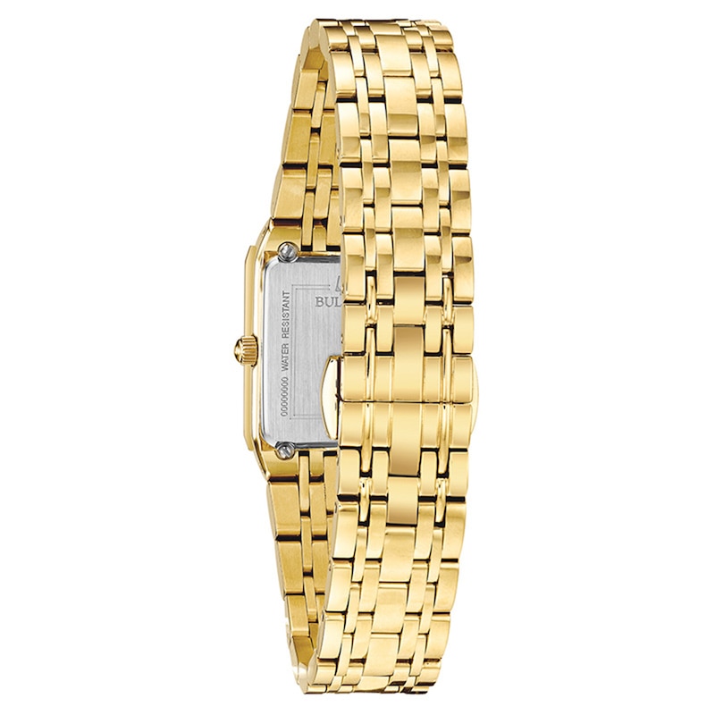 Main Image 2 of Ladies' Bulova Futuro Diamond Accent Gold-Tone Watch with Rectangular Gold-Tone Dial (Model: 97P140)